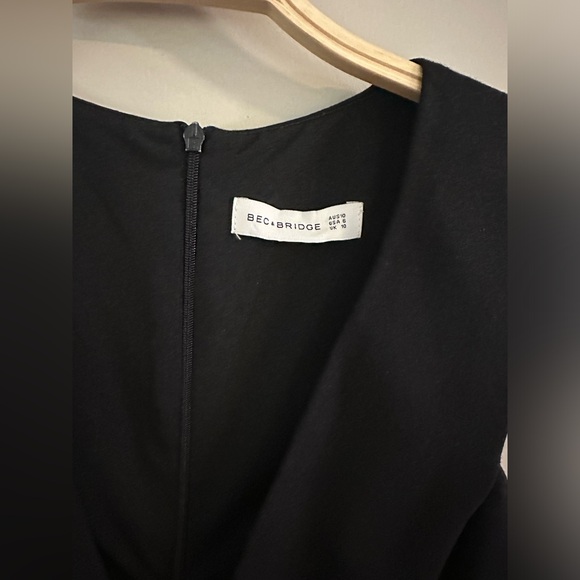 Bec & Bridge Cairo Black Plunge Peplum Top USA: 6 - Picture 6 of 10